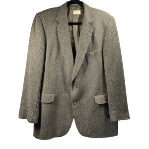 Macy's MaGee Lambswool Blazer Men's Wool Ireland 46L Herringbone Lined Jacket
